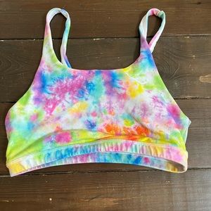 FLEO Tie Dye Rainbow sports bra medium